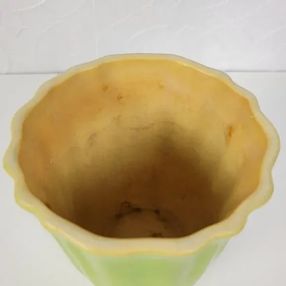 Vintage Roseville Pottery Planter Ribbed Flower‎ Plant Pot 6.25" Green Glazed - Picture 2 of 16